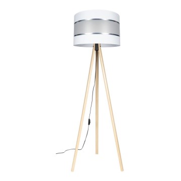Grīdas stāvlampa CORAL 1xE27/60W/230V bēša/balta/matēts hroms