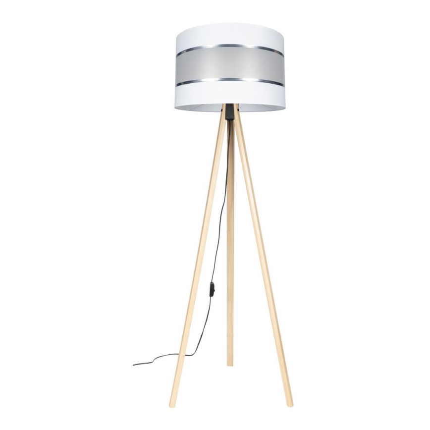 Grīdas stāvlampa CORAL 1xE27/60W/230V bēša/balta/matēts hroms