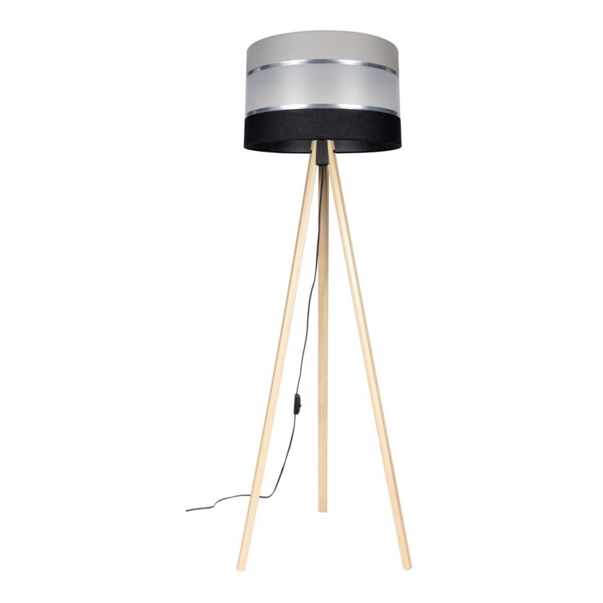 Grīdas stāvlampa CORAL 1xE27/60W/230V bēša/melna/pelēka/matēts hroms