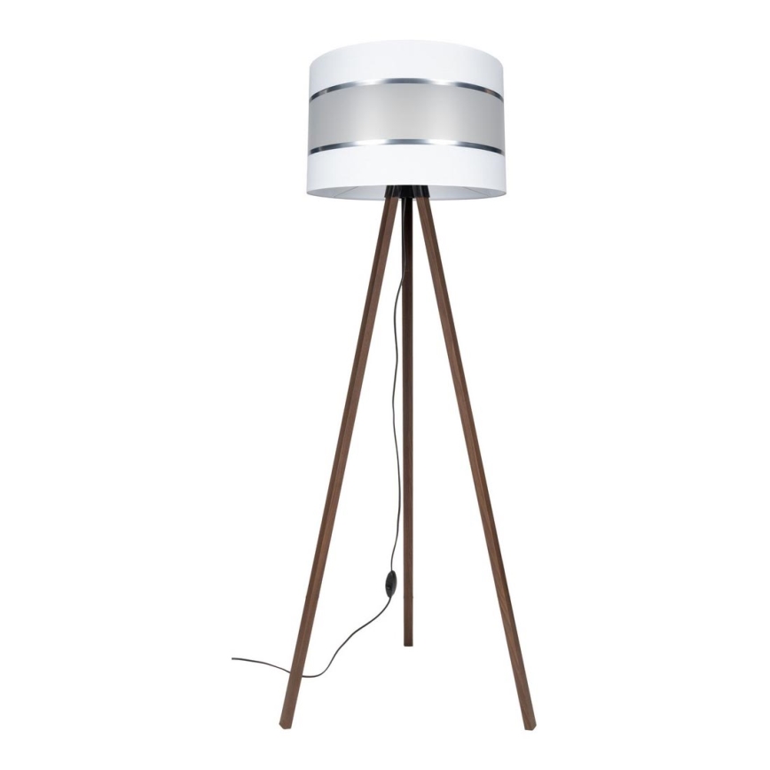 Grīdas stāvlampa CORAL 1xE27/60W/230V brūna/balta/matēts hroms