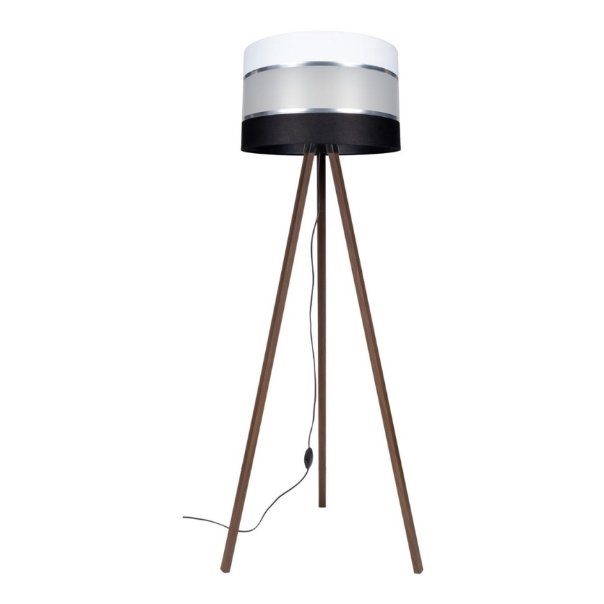 Grīdas stāvlampa CORAL 1xE27/60W/230V brūna/melna/balta/matēts hroms