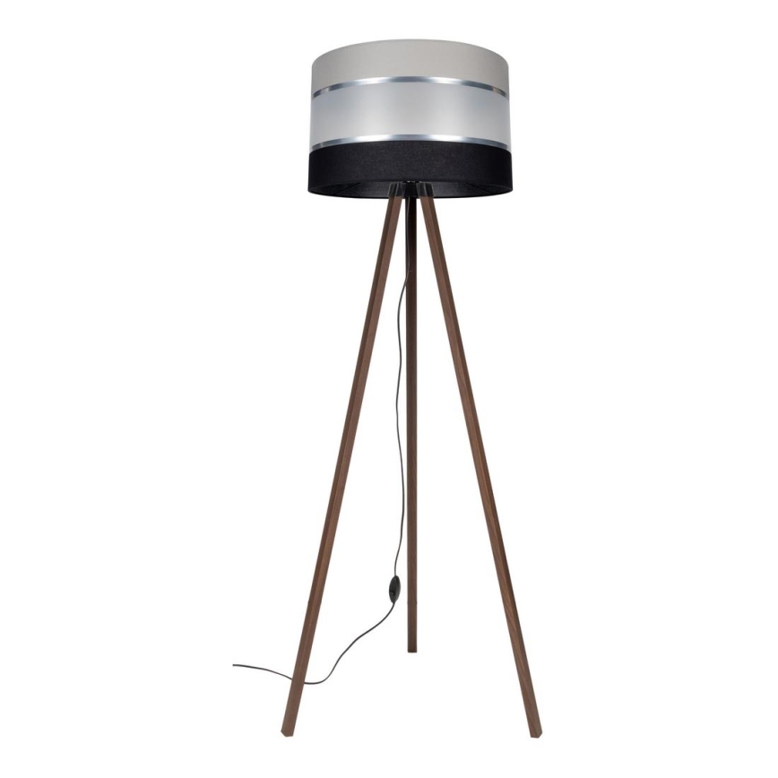 Grīdas stāvlampa CORAL 1xE27/60W/230V brūna/melna/pelēka/matēts hroms