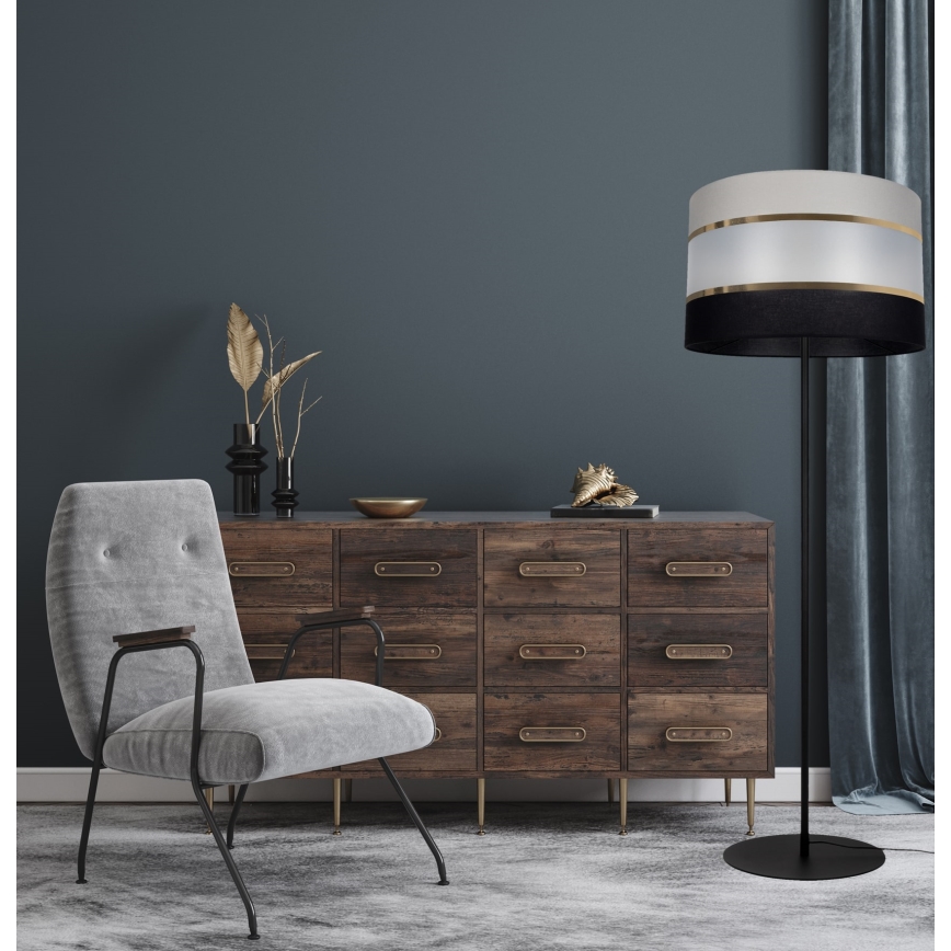 Grīdas stāvlampa CORAL 1xE27/60W/230V melna/pelēka