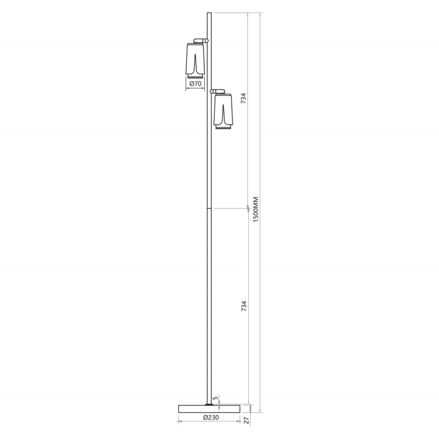Grīdas stāvlampa FLOWER 2xGU10/8W/230V melna