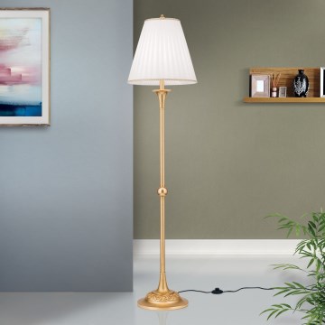 Grīdas stāvlampa FONSA 1xE27/60W/230V balta/zelta