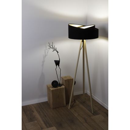 Grīdas stāvlampa GALAXY 1xE27/60W/230V melna/bēša