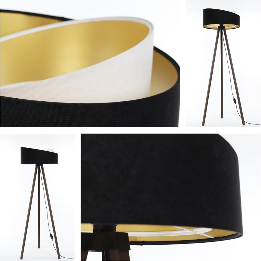 Grīdas stāvlampa GALAXY 1xE27/60W/230V melna/brūna
