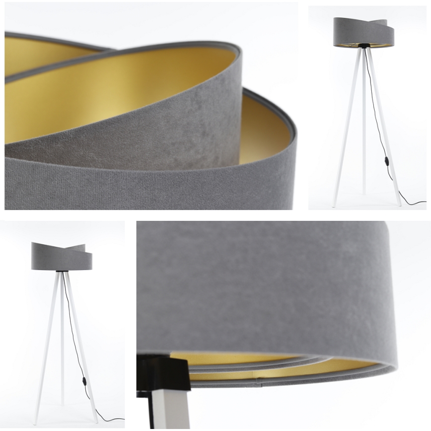 Grīdas stāvlampa GALAXY 1xE27/60W/230V pelēka/balta