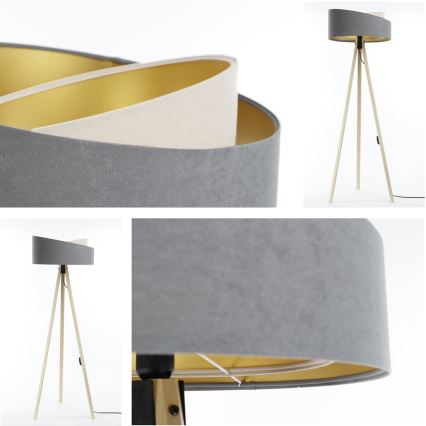 Grīdas stāvlampa GALAXY 1xE27/60W/230V pelēka/bēša