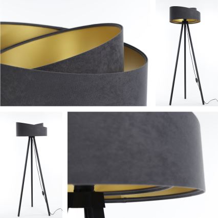 Grīdas stāvlampa GALAXY 1xE27/60W/230V pelēka/venge