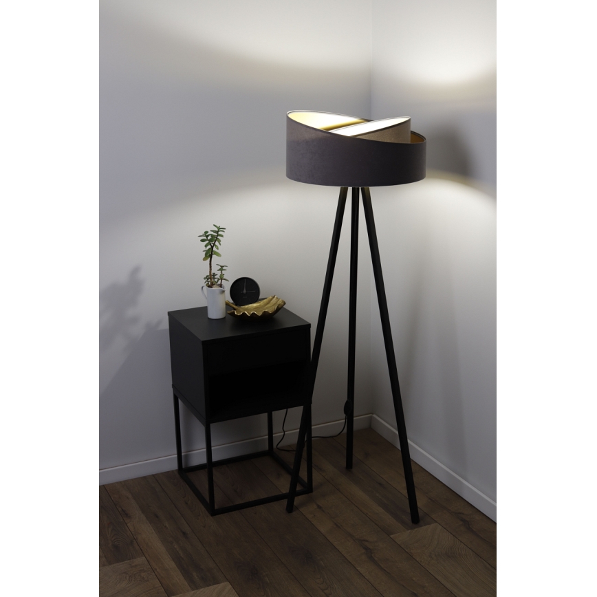 Grīdas stāvlampa GALAXY 1xE27/60W/230V pelēka/venge