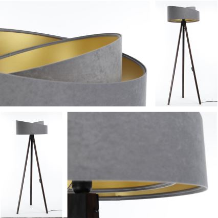Grīdas stāvlampa GALAXY 1xE27/60W/230V pelēka/venge
