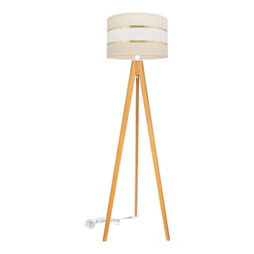 Grīdas stāvlampa HELEN 1xE27/15W/230V krēmkrāsa/zelta/ozols