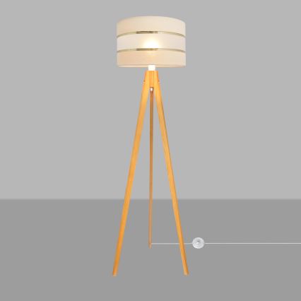 Grīdas stāvlampa HELEN 1xE27/15W/230V krēmkrāsa/zelta/ozols