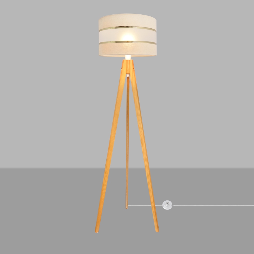 Grīdas stāvlampa HELEN 1xE27/15W/230V krēmkrāsa/zelta/ozols