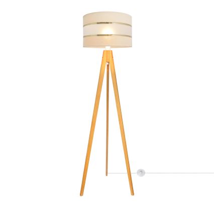 Grīdas stāvlampa HELEN 1xE27/15W/230V krēmkrāsa/zelta/ozols