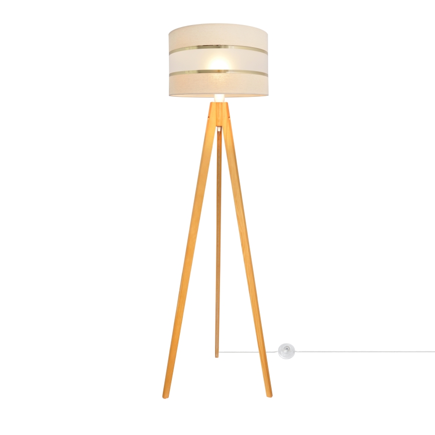Grīdas stāvlampa HELEN 1xE27/15W/230V krēmkrāsa/zelta/ozols