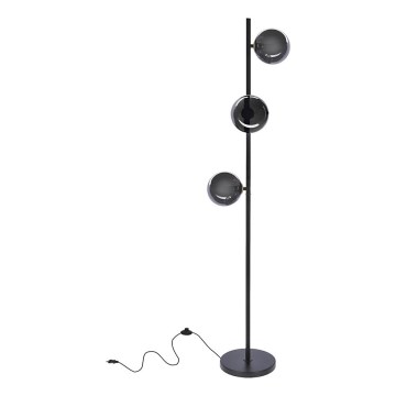 Grīdas stāvlampa KAMA 3xG9/28W/230V melna/dūmakains melna