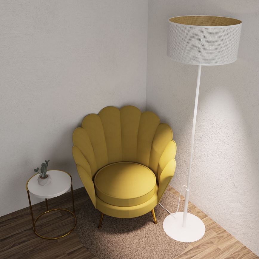 Grīdas stāvlampa LOFT SHADE 1xE27/60W/230V balta/zelta