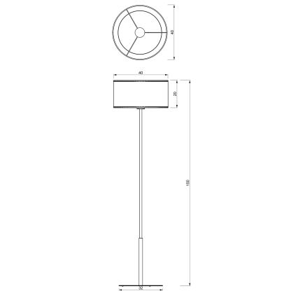 Grīdas stāvlampa LOFT SHADE 1xE27/60W/230V balta/zelta