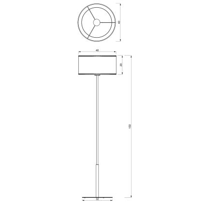 Grīdas stāvlampa LOFT SHADE 1xE27/60W/230V melna