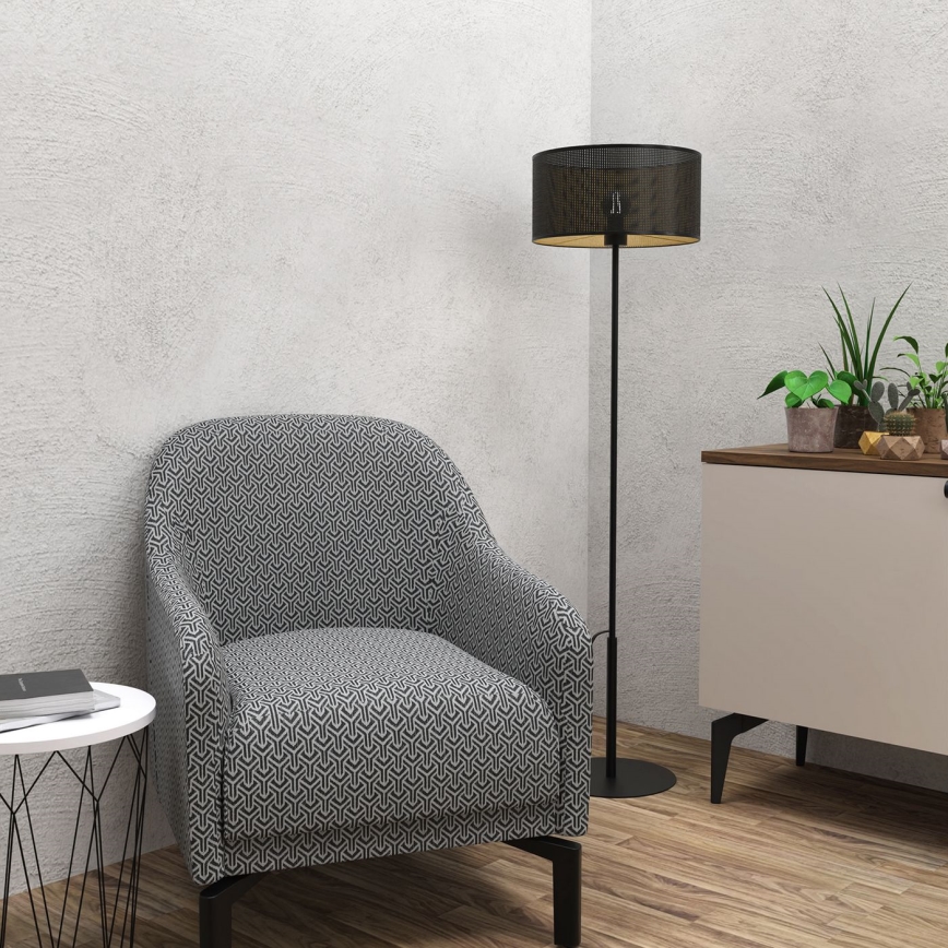 Grīdas stāvlampa LOFT SHADE 1xE27/60W/230V melna/zelta
