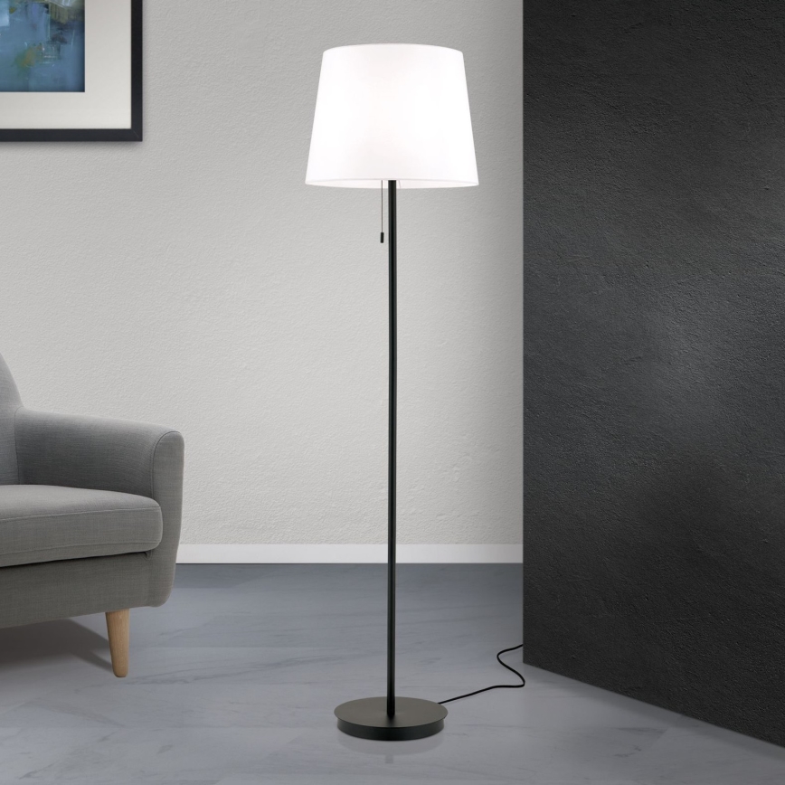 Grīdas stāvlampa LUDWIG 1xE27/40W/230V balta/melna