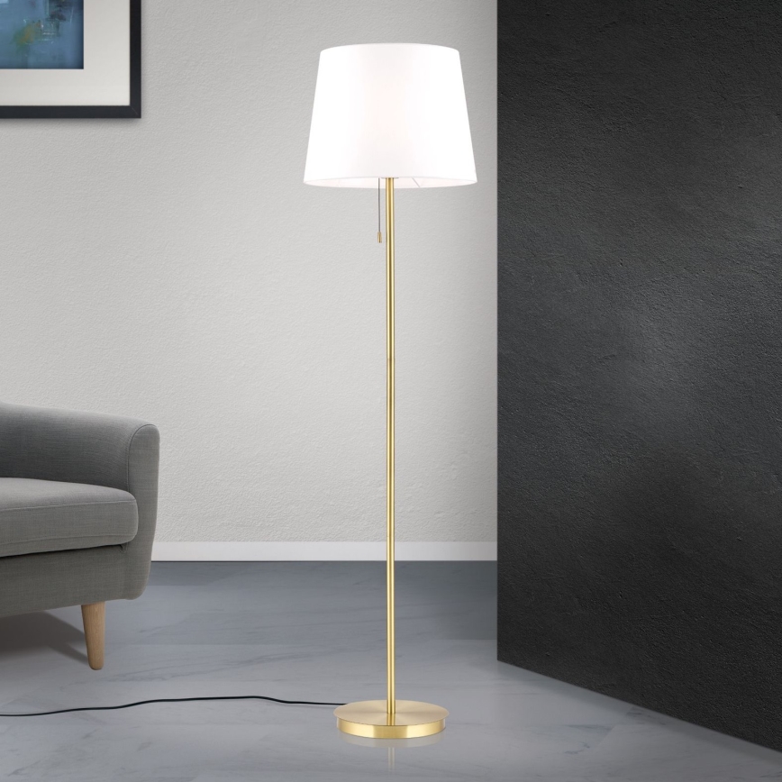 Grīdas stāvlampa LUDWIG 1xE27/40W/230V balta/zelta