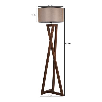 Grīdas stāvlampa MACKA 1xE27/60W/230V bēša/brūna