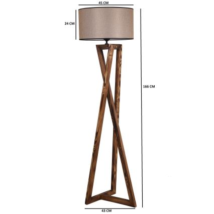 Grīdas stāvlampa MACKA 1xE27/60W/230V bēša/brūna