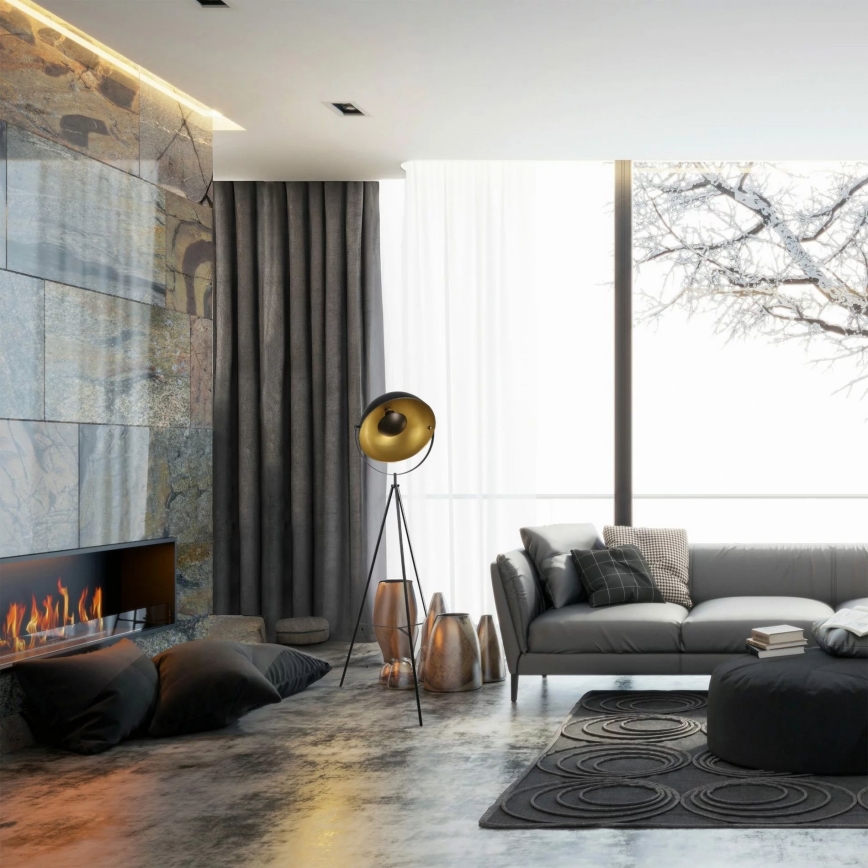Grīdas stāvlampa MATYLDA 1xE27/20W/230V melna/zelta