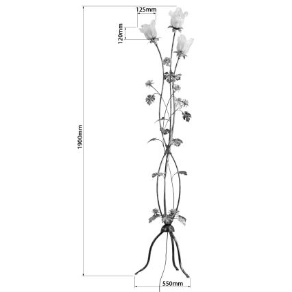 Grīdas stāvlampa ROSALIA 3xE14/40W/230V