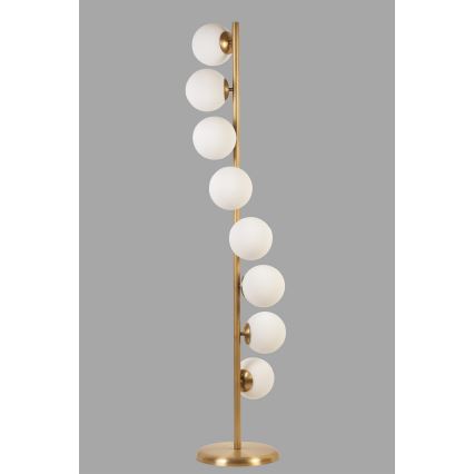 Grīdas stāvlampa SIMAY 1xE27/40W/230V zelta/balta