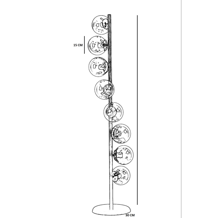 Grīdas stāvlampa SIMAY 1xE27/40W/230V zelta/balta