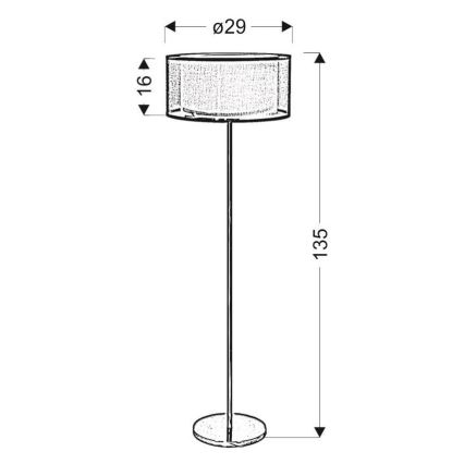 Grīdas stāvlampa SOLO 3xE14/40W/230V pelēka/spīdīga hroma