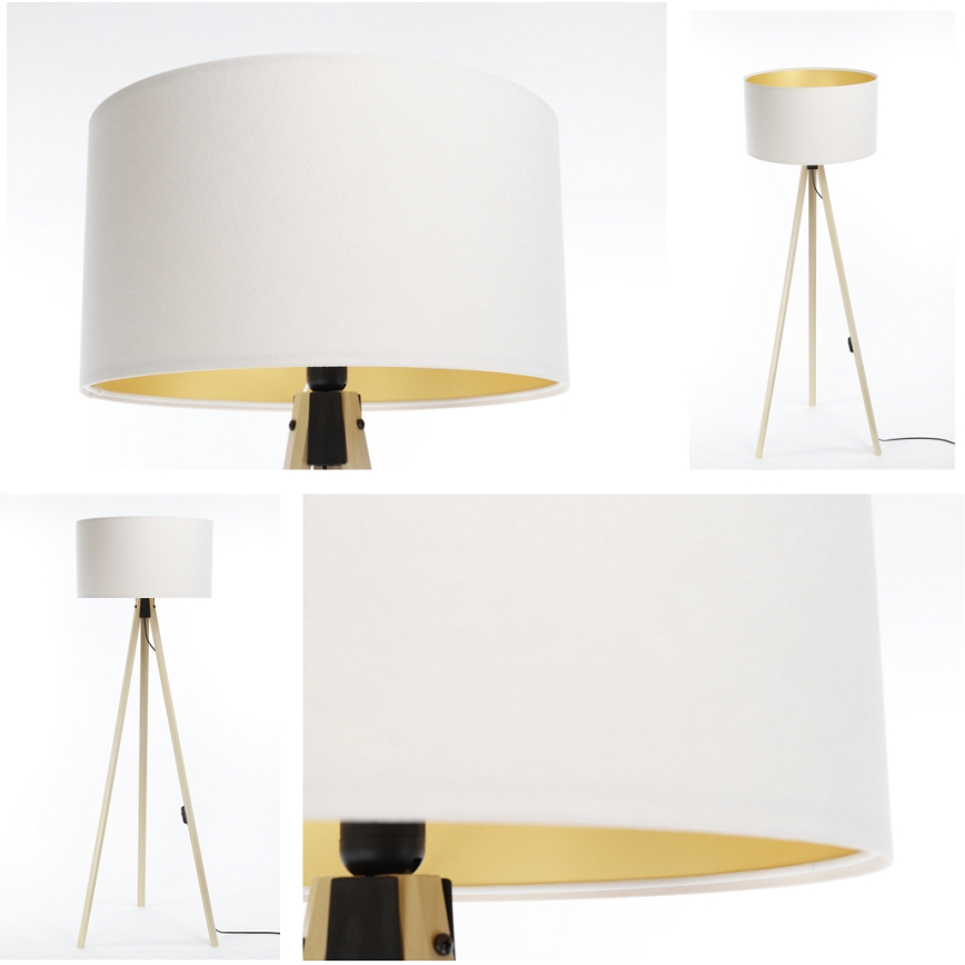 Grīdas stāvlampa STANDART 1xE27/60W/230V balta/bēša