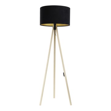 Grīdas stāvlampa STANDART 1xE27/60W/230V melna/bēša