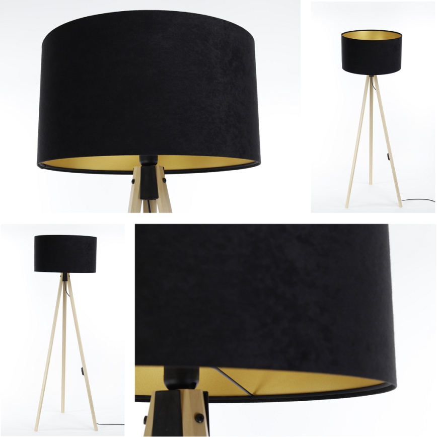 Grīdas stāvlampa STANDART 1xE27/60W/230V melna/bēša