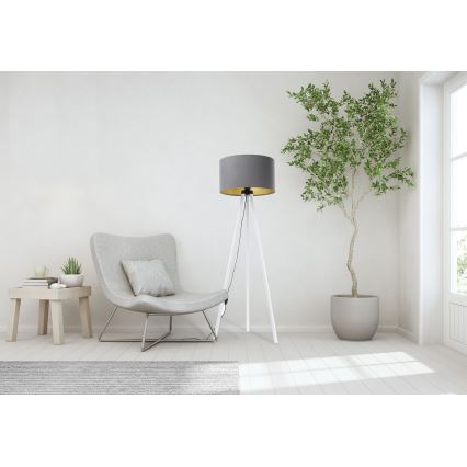 Grīdas stāvlampa STANDART 1xE27/60W/230V pelēka/balta