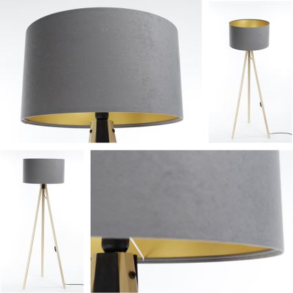 Grīdas stāvlampa STANDART 1xE27/60W/230V pelēka/bēša