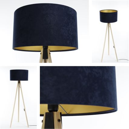Grīdas stāvlampa STANDART 1xE27/60W/230V zila/bēša