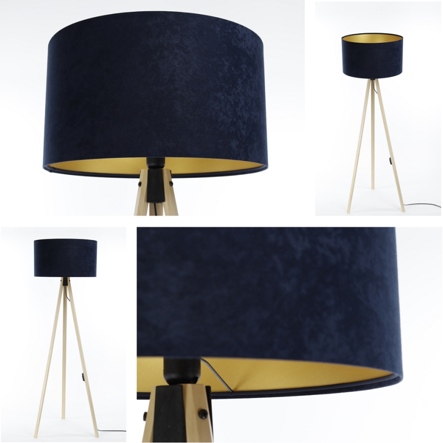 Grīdas stāvlampa STANDART 1xE27/60W/230V zila/bēša
