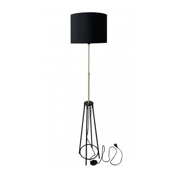 Grīdas stāvlampa TEGOLA 1xE27/60W/230V melna/zeltaina