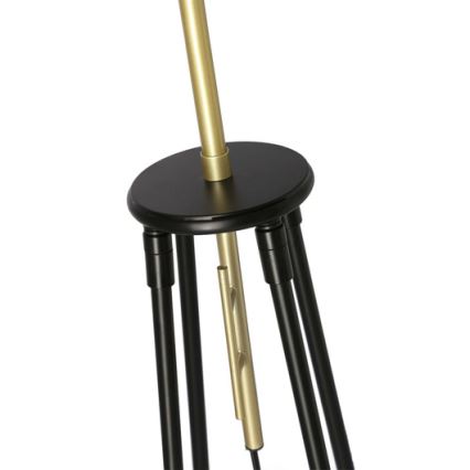 Grīdas stāvlampa TEGOLA 1xE27/60W/230V melna/zeltaina