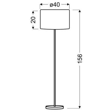 Grīdas stāvlampa TIMBER 1xE27/60W/230V bēša/matēta hroma