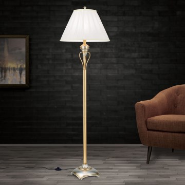 Grīdas stāvlampa TIZIA 1xE27/60W/230V balta/zelta/patina