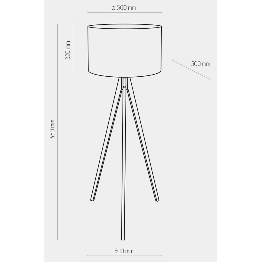 Grīdas stāvlampa TREVISO 1xE27/25W/230V balta/koks