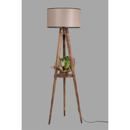 Grīdas stāvlampa TRIPOD 1xE27/60W/230V bēša/brūna