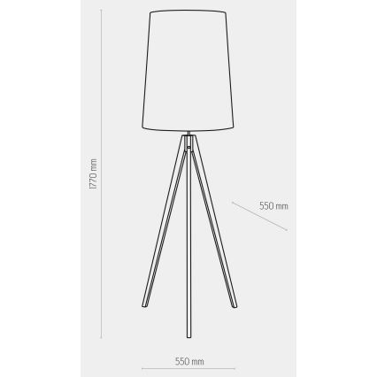Grīdas stāvlampa WALZ 1xE27/25W/230V pelēka/koka