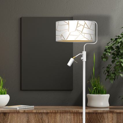 Grīdas stāvlampa ZIGGY 1xE27/40W/230V + 1xGU10/MR11/7W balta/zelta
